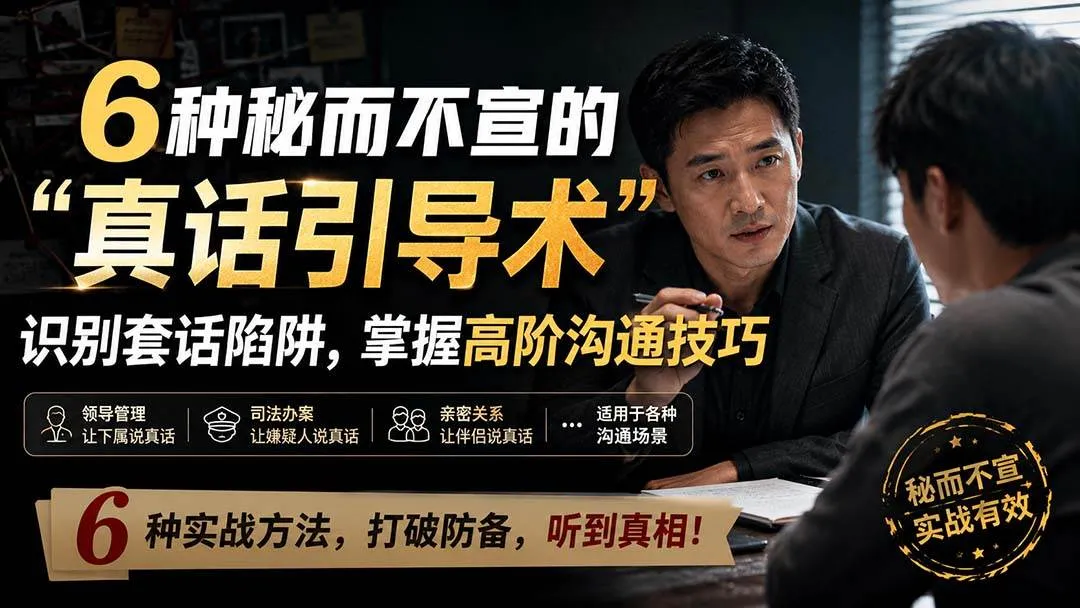 (20113期)付费文章:6种秘而不宣的“真话引导术”识别套话陷阱,掌握高阶沟通技巧-海桐网创