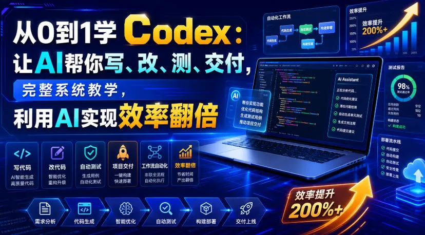 从0到1学Codex：让AI帮你写、改、测、交付，完整系统教学，利用AI实现效率翻倍（更新0918）-海桐网创