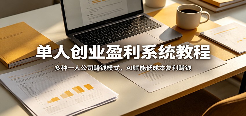 单人创业盈利系统教程:多种一人公司赚钱模式,AI赋能低成本复利赚钱-云网创