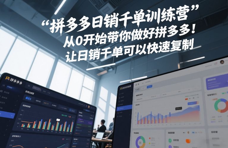 拼多多日销千单训练营，从0开始带你做好拼多多，让日销千单可以快速复制(更新26年4月)-云网创