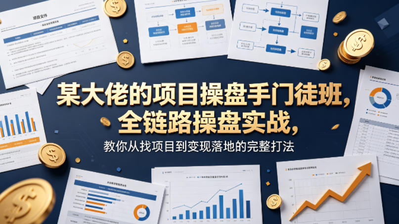 某大佬的项目操盘手门徒班,全链路操盘实战,教你从找项目到变现落地的完整打法-云网创