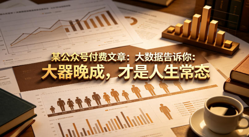 某公众号付费文章：大数据告诉你：大器晚成，才是人生常态-云网创
