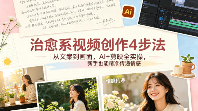 治愈系视频创作4步法|从文案到画面,AI+剪映全实操,新手也能精准传递情感-云网创