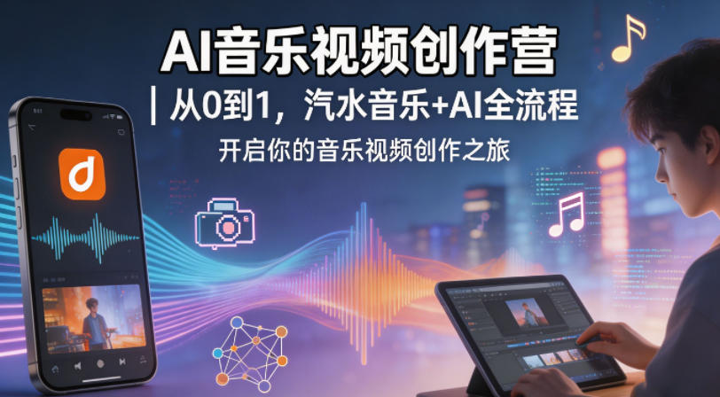 AI音乐视频创作营|从0到1,汽水音乐+AI全流程,开启你的音乐视频创作之旅-云网创
