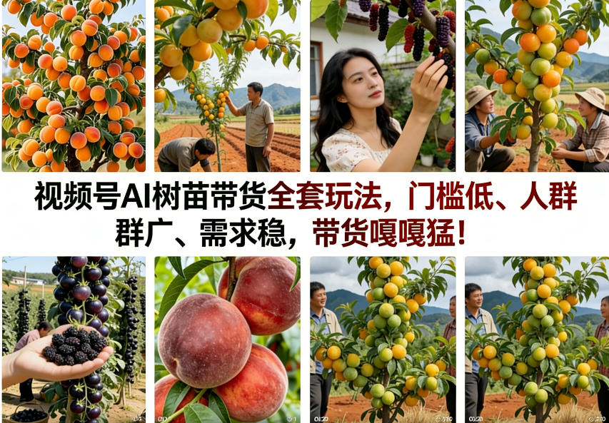 视频号AI树苗带货全套玩法,门槛低、人群广、需求稳,带货嘎嘎猛!(更新0426)-云网创