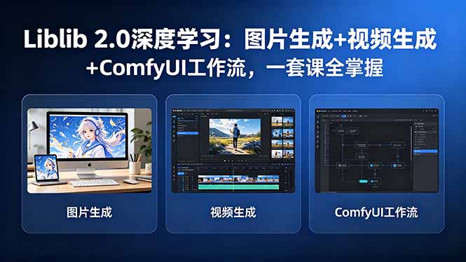 Liblib 2.0深度学习:图片生成+视频生成+ComfyUI工作流,一套课全掌握-云网创