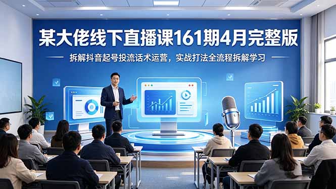 某大佬线下直播课161期4月完整版,拆解抖音起号投流话术运营,实战打法全流程拆解学习-云网创
