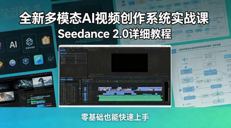 全新多模态AI视频创作系统实战课,Seedance 2.0详细教程,零基础也能快速上手-云网创