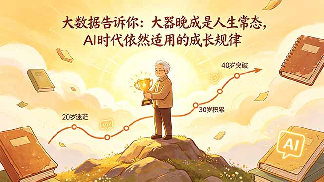 付费文章:大数据告诉你:大器晚成是人生常态,AI 时代依然适用的成长规律-云网创
