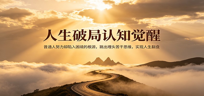人生破局认知觉醒,普通人努力却陷入困境的根源,跳出埋头苦干思维,实现人生翻盘-云网创
