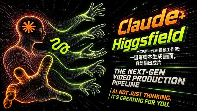 Claude+Higgsfield MCP新一代AI视频工作流:一键写脚本生成画面,自动输出成片-云网创