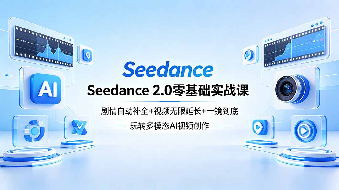Seedance 2.0零基础实战课:剧情自动补全+视频无限延长+一镜到底:玩转多模态AI视频创作-云网创