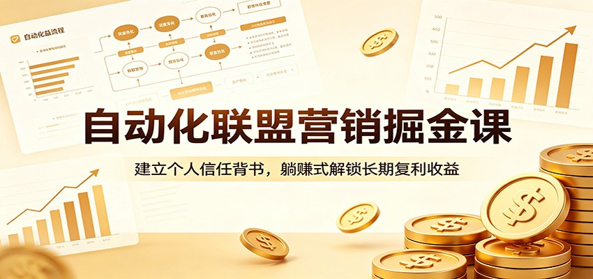 自动化联盟营销掘金课：建立个人信任背书，躺赚式解锁长期复利收益-云网创