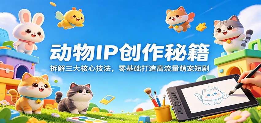 动物IP创作秘籍:拆解三大核心技法,零基础打造高流量萌宠短剧-云网创