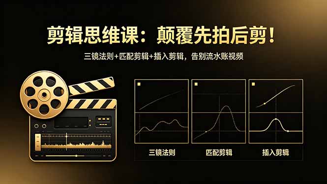 剪辑思维课:颠覆先拍后剪!三镜法则+匹配剪辑+插入剪辑,告别流水账视频-云网创