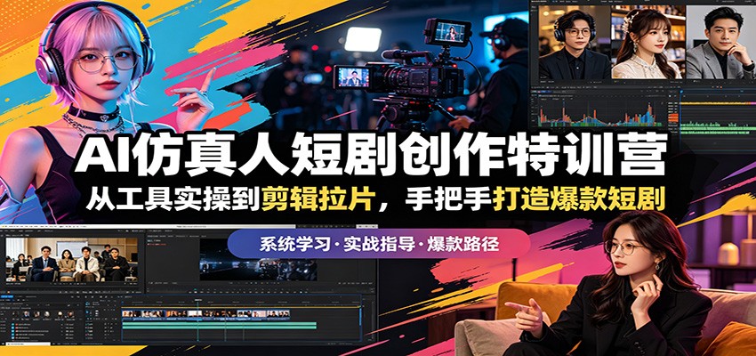 AI仿真人短剧创作特训营:从工具实操到剪辑拉片,手把手打造爆款短剧-云网创