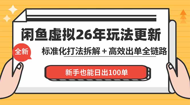 闲鱼虚拟从0到1系统化运营课程：标准化打法拆解 + 高效出单全链路教学，新手也能日出100单-云网创