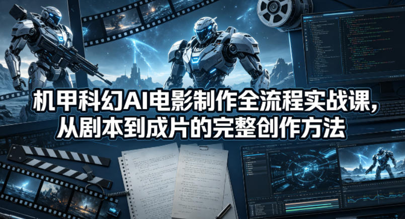 机甲科幻AI电影制作全流程实战课,从剧本到成片的完整创作方法-云网创