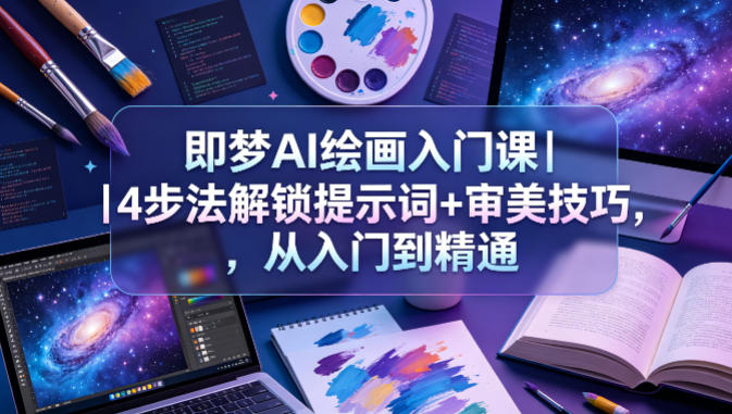 即梦AI绘画入门课｜4步法解锁提示词+审美技巧，从入门到精通-云网创