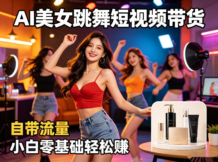 AI美女跳舞短视频带货:自带流量,小白零基础轻松賺,详细拆解-云网创