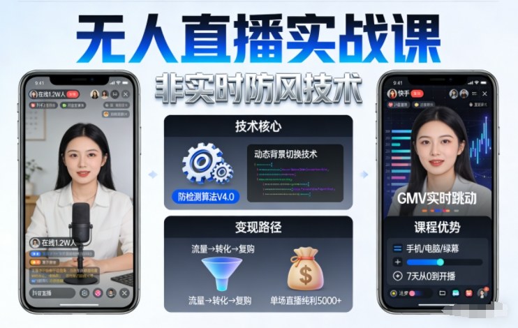 宝子哥无人直播实战课，非实时防风技术，聚焦抖音快手等平台直播带货，轻松开启直播变现之路(更新2026年5月02日)-云网创