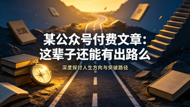 某公众号付费文章：这辈子还能有出路么-云网创