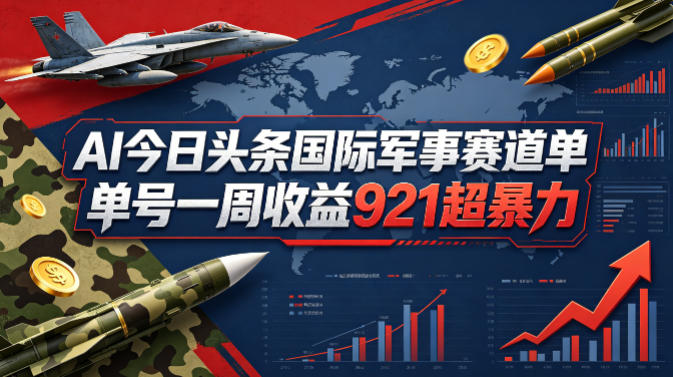AI今日头条国际军事赛道，单号一周收益921，超暴力-云网创