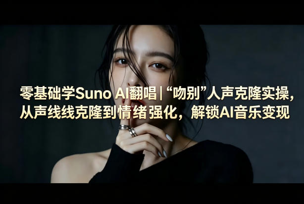 零基础学Suno AI翻唱|《吻别》人声克隆实操,从声线克隆到情绪强化,解锁AI音乐变现-云网创