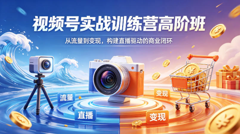 视频号实战训练营高阶班,从流量到变现,构建直播驱动的商业闭环(26年4月)-云网创