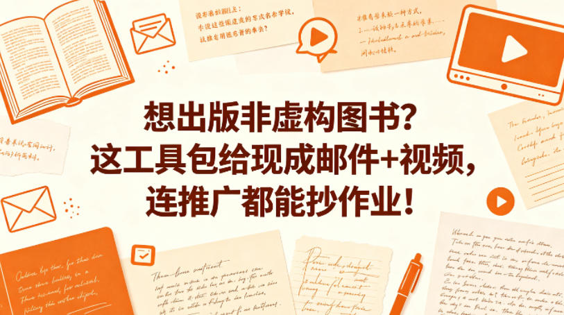 想出版非虚构图书?这工具包给现成邮件+视频,连推广都能抄作业!【原创双语字幕】-云网创