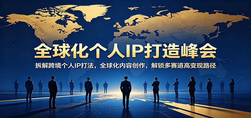 全球化个人IP打造峰会：拆解跨境个人IP打法，全球化内容创作，解锁多赛道高变现路径-云网创