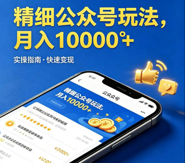 精细化公众号玩法,我们给你提供文章,你来负责发布,收益可观,月入1W+【揭秘】-云网创