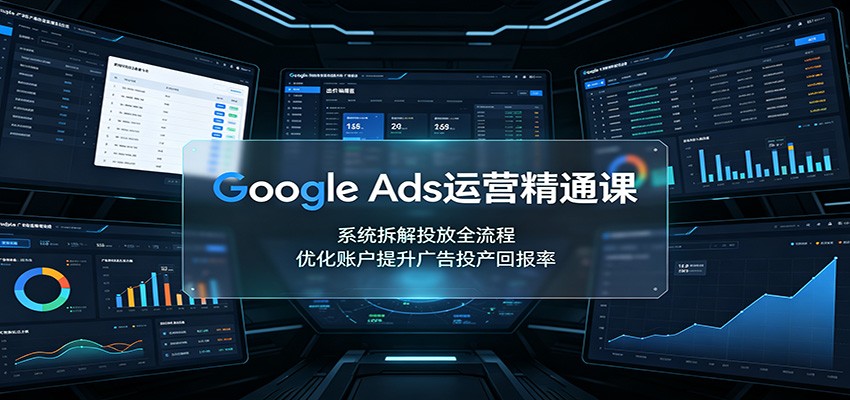 Google Ads运营精通课：系统拆解投放全流程，优化账户提升广告投产回报率-云网创