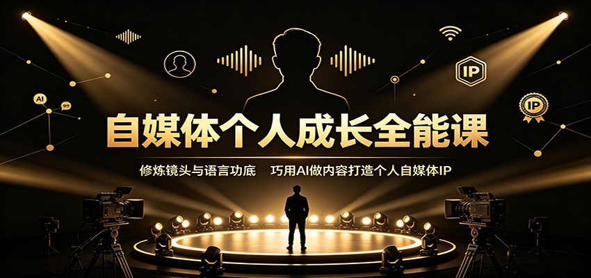 自媒体个人成长全能课:修炼镜头与语言功底,巧用AI做内容打造个人自媒体IP-云网创