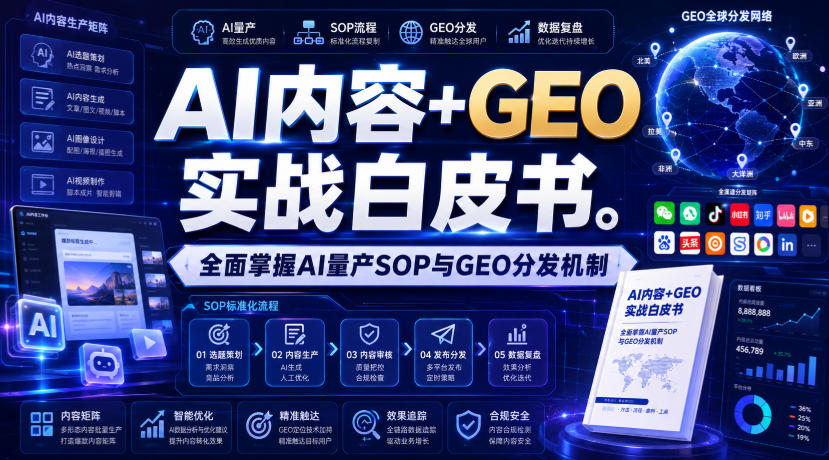 AI内容+GEO实战白皮书,全面掌握AI量产SOP与GEO分发机制【文档】-云网创