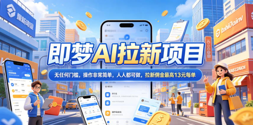 2026年即梦AI拉新项目最新玩法，无任何门槛，操作非常简单，人人都可做，拉新佣金最高13米每单(更新08月07日)-云网创