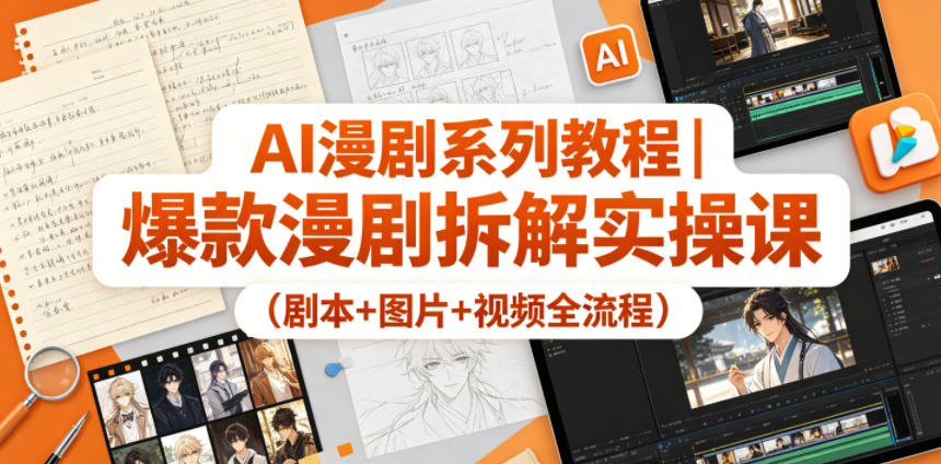 AI漫剧系列教程|爆款漫剧拆解实操课(剧本+图片+视频全流程)