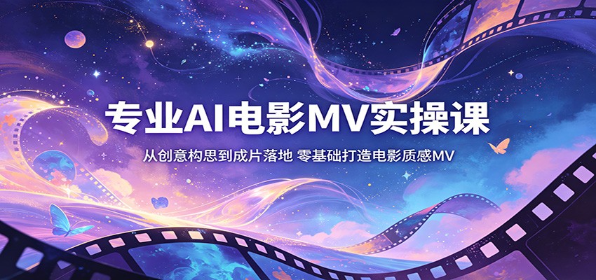 专业AI电影MV实操课：从创意构思到成片落地，零基础打造电影质感MV-云网创