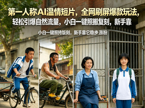 第一人称AI温情短片,全网刷屏爆款玩法,轻松引爆自然流量,小白一键照搬复刻,新手靠它稳步涨粉-云网创