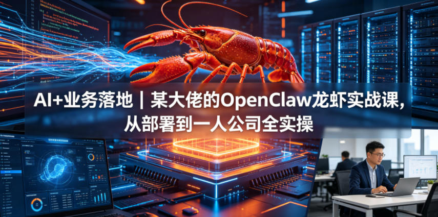 AI+业务落地|某大佬的OpenClaw小龙虾实战课,从部署到一人公司全实操-云网创
