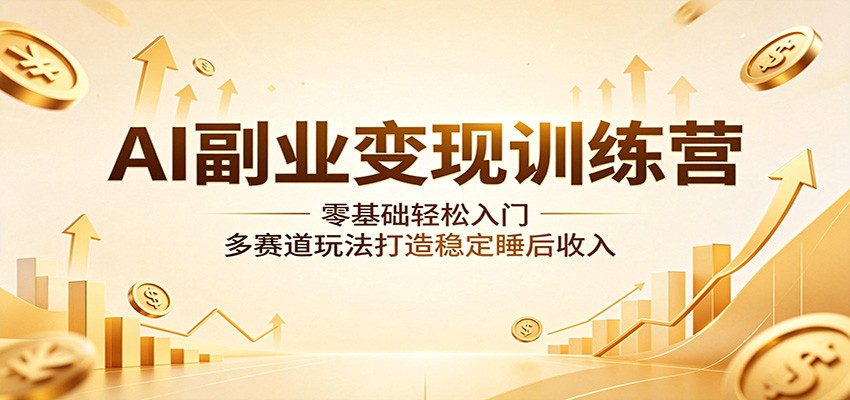 AI副业变现训练营：零基础轻松入门，多赛道玩法打造稳定睡后收入-云网创