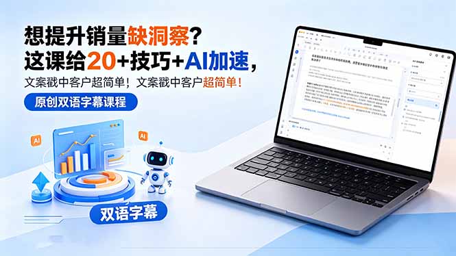 想提升销量缺洞察？这课给 20 + 技巧 + AI 加速，文案戳中客户超简单！【原创双语字幕】-云网创