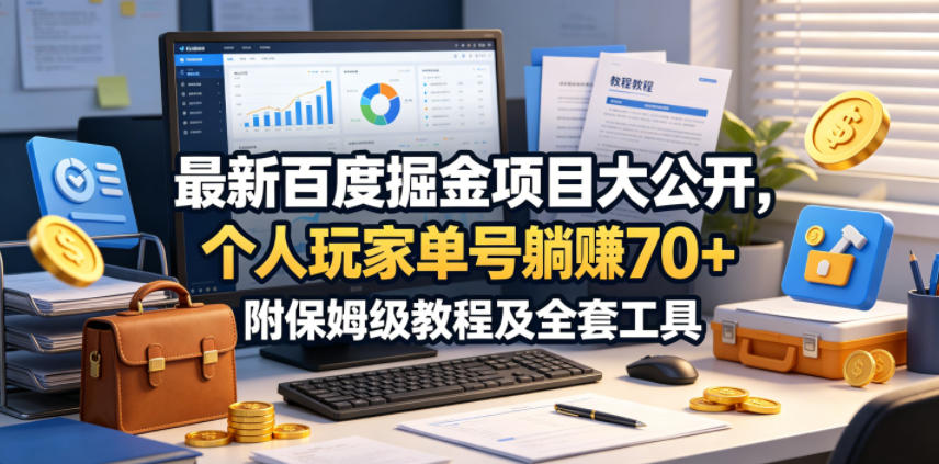 最新百度掘金项目大公开,个人玩家单号躺賺70+,附保姆级教程及全套工具【揭秘】-云网创