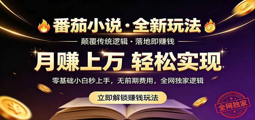 番茄小说5月最新独家玩法,稳定落地实测月入过万!-云网创