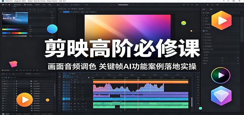 剪映高阶必修课:画面音频调色,关键帧AI功能案例落地实操-云网创