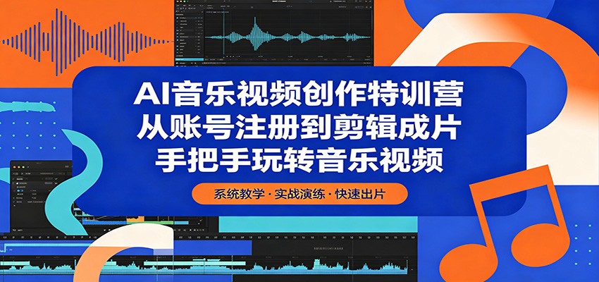 AI音乐视频创作特训营：从账号注册到剪辑成片，手把手玩转音乐视频-云网创