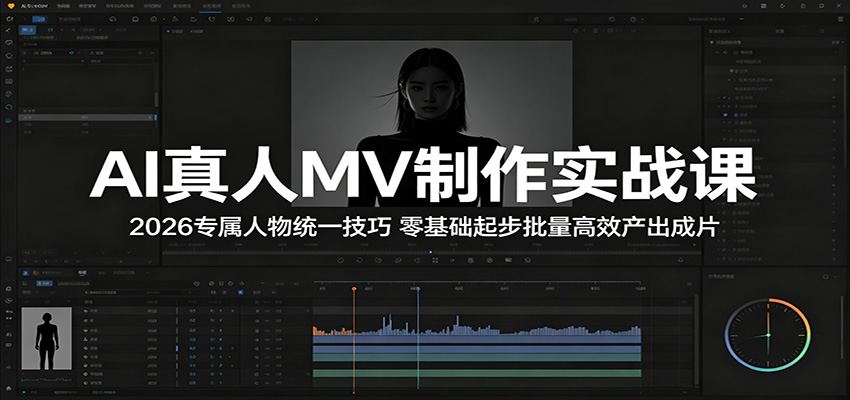 AI真人MV制作实战课:2026专属人物统一技巧,零基础起步批量高效产出成片-云网创