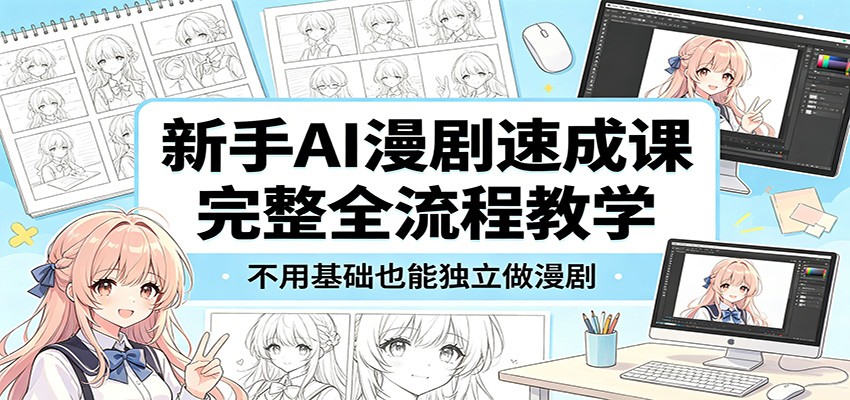 新手AI漫剧速成课：完整全流程教学，不用基础也能独立做漫剧-云网创
