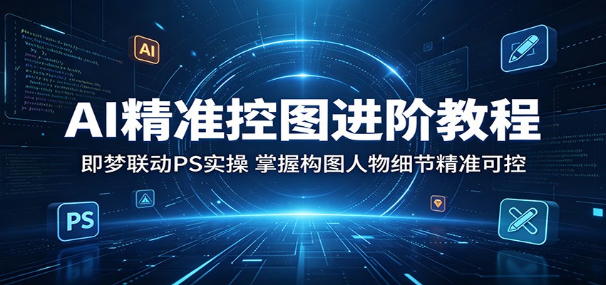 AI精准控图进阶教程:即梦联动PS实操,掌握构图人物细节精准可控-云网创