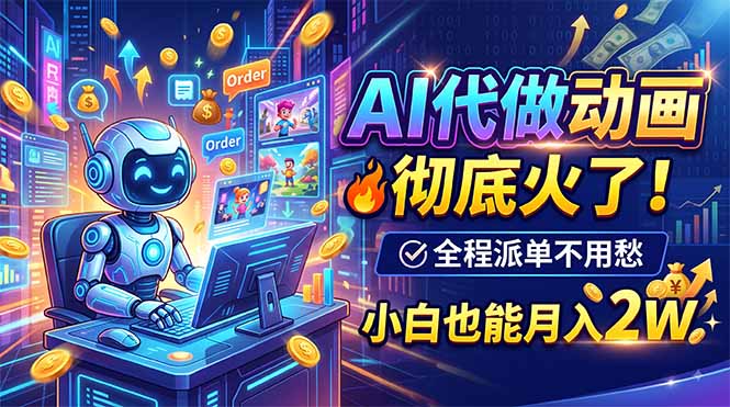 AI代做动画，彻底火了！全程派单不用愁，小白也能月入2W-云网创